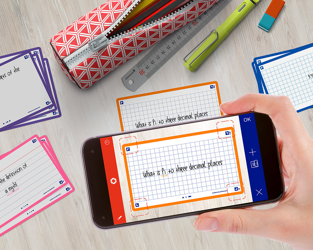 Oxford Flash Cards, Squared with Orange frame, 7.5x12.5, pack of 80