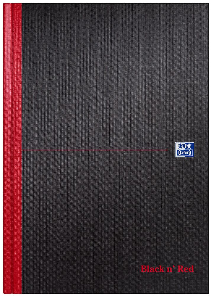 Black n' Red A4 Casebound Hardback Notebook - Ruled (1 Notebook)