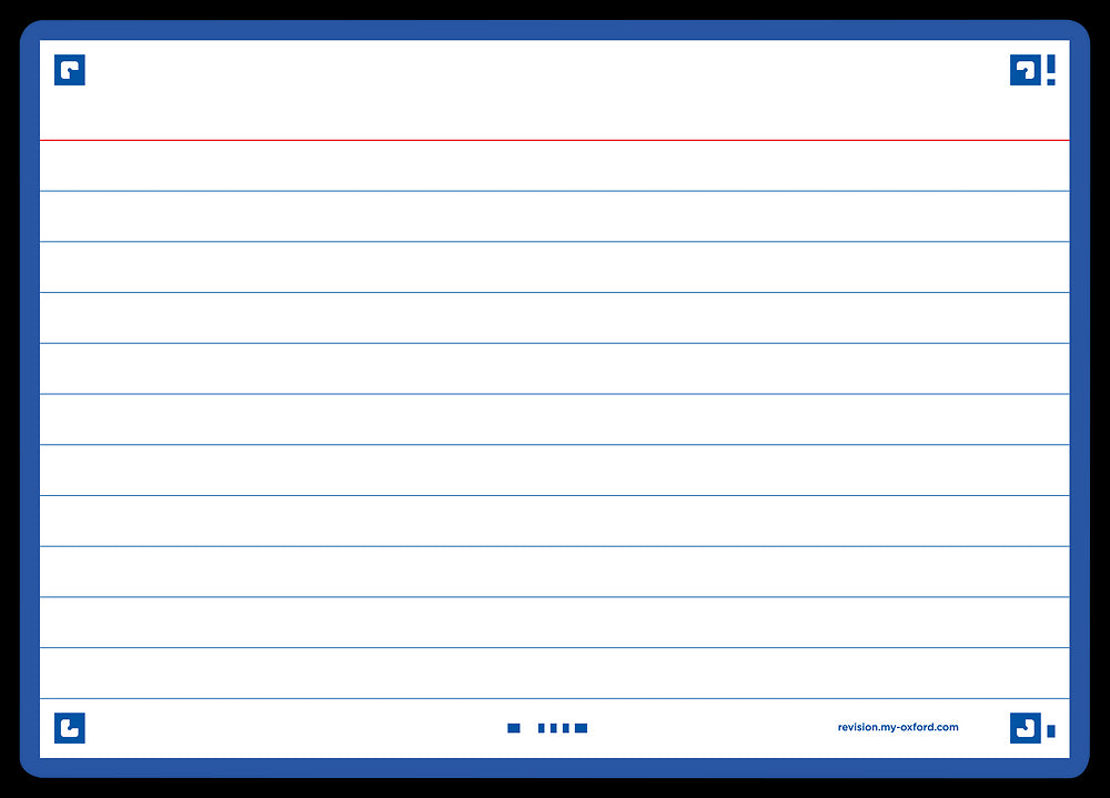 Oxford Flash Cards, Ruled with Navy frame, A6, pack of 80