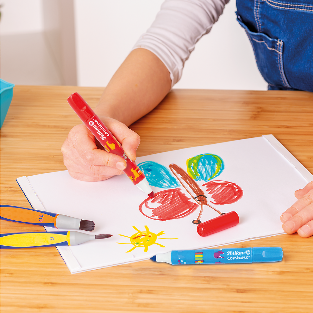 Pelikan Combino Fibre Tip Pens, Pack of 9