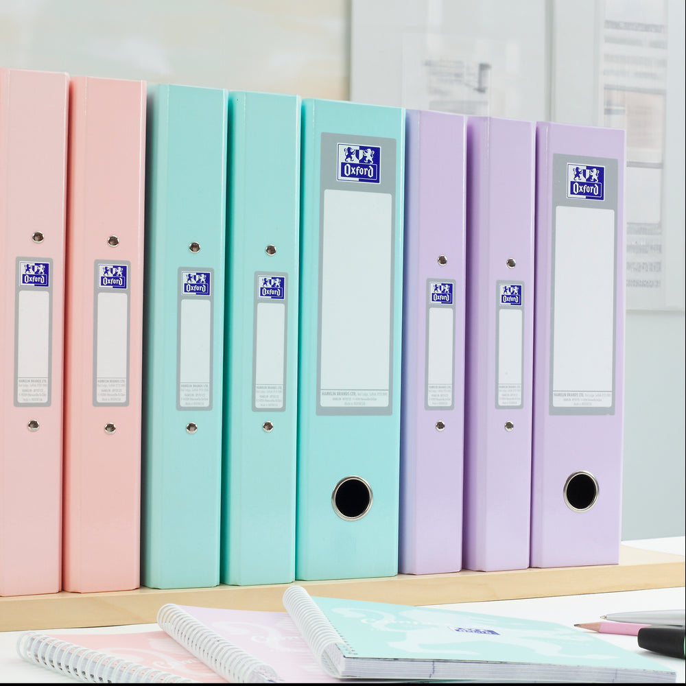 Oxford, A4 Ring Binders, 3 Pack, Pastel, Pink/Purple/Green