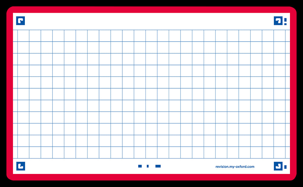 Oxford Flash Cards, Squared with Red frame, 7.5x12.5, pack of 80