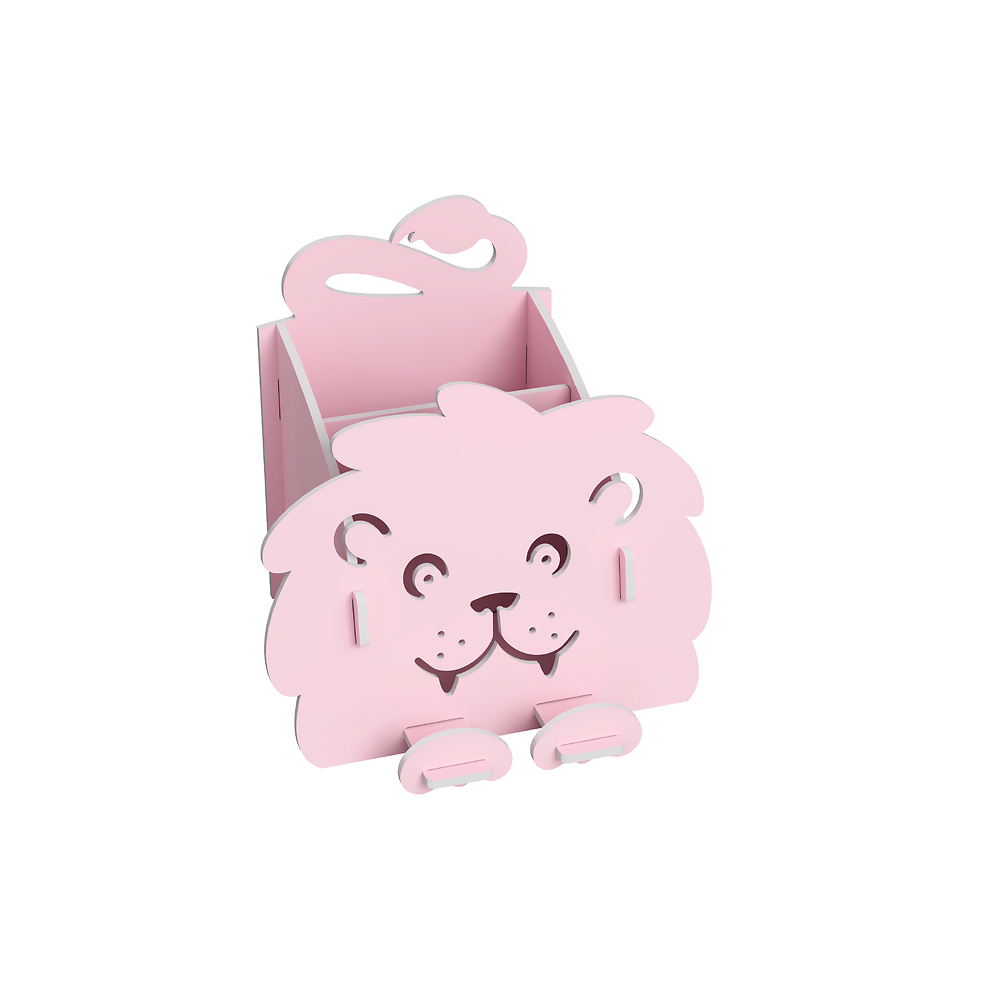 Oxford Leo&Co Pen Holder Foam PP, Pink Lion