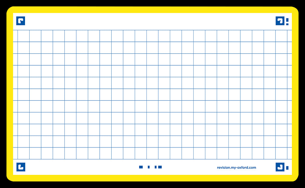 Oxford Flash Cards, Squared with Yellow frame, 7.5x12.5, pack of 80