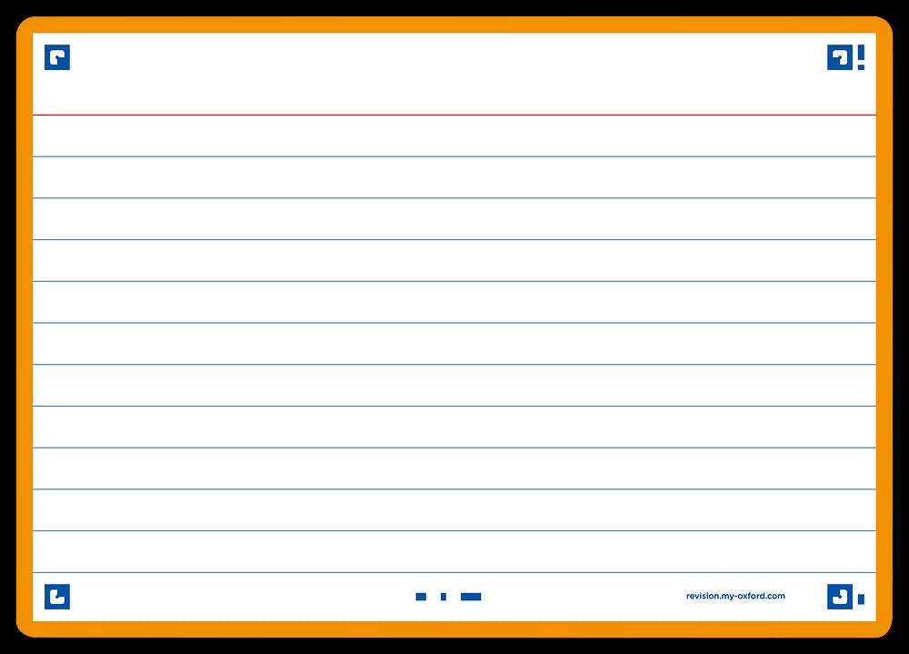 Oxford Flash Cards, Ruled with Orange frame, A6, pack of 80