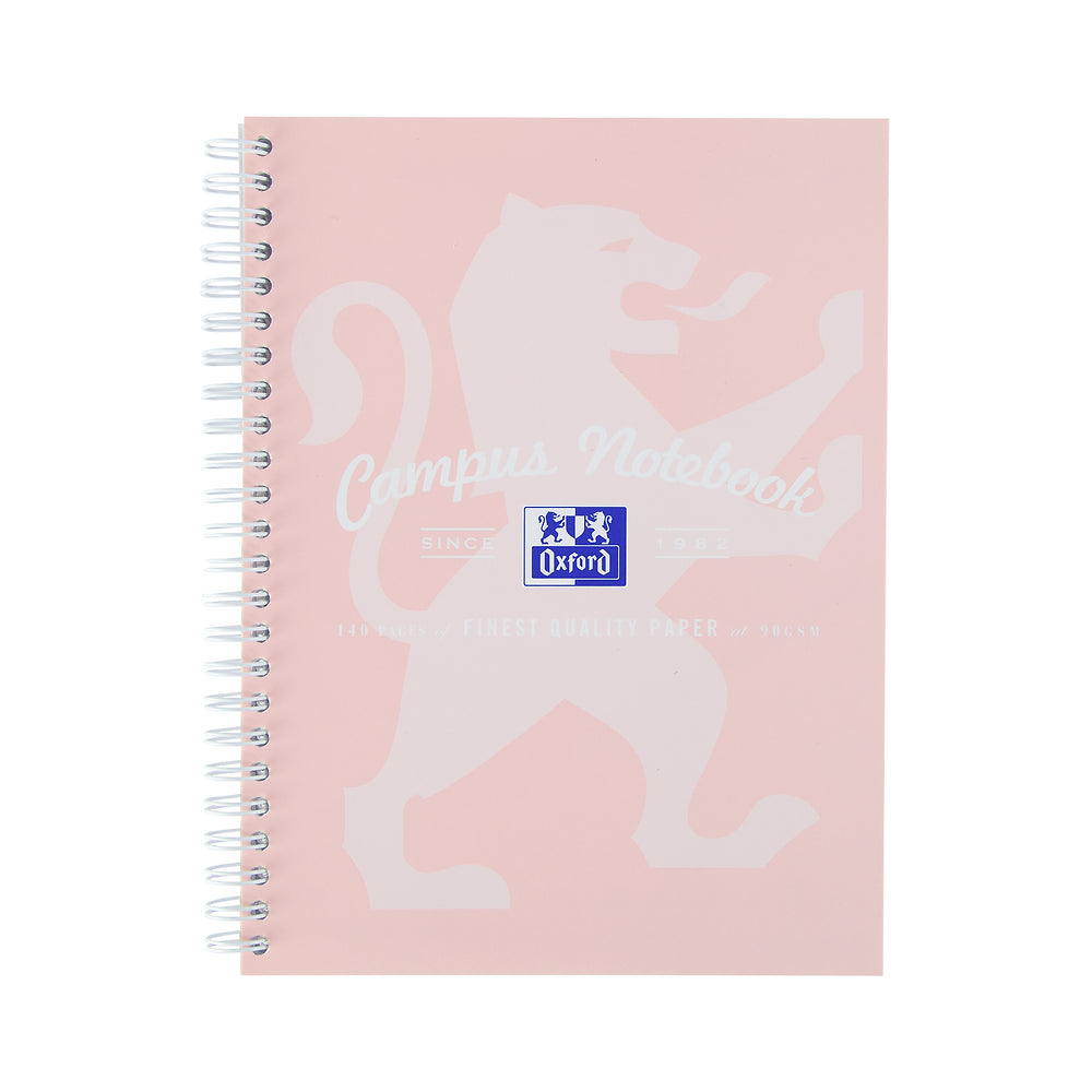 Oxford Campus Assorted Pastel A5+ Wirebound Notebooks, Pack of 3