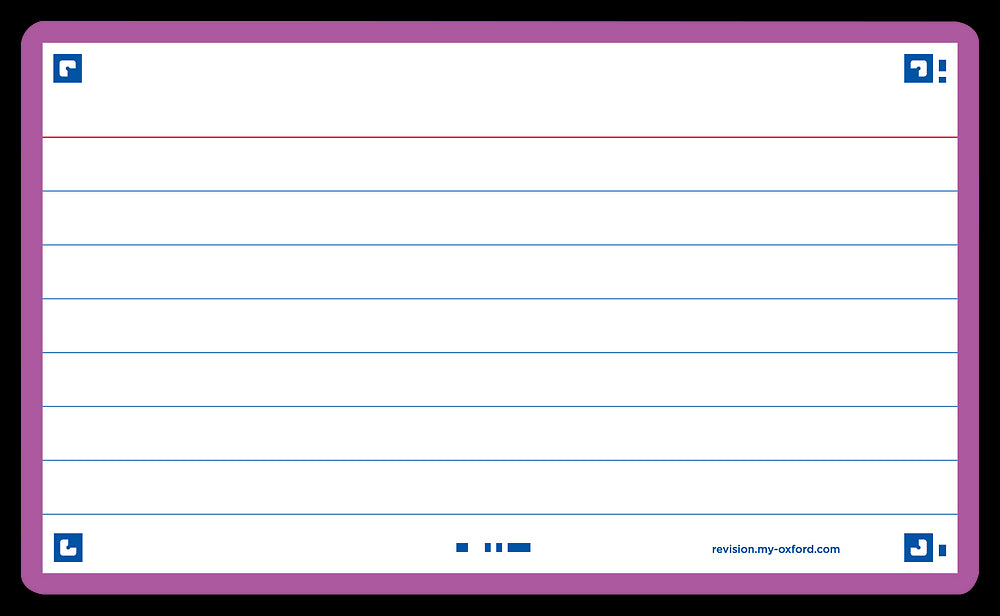 Oxford Flash Cards, Ruled, Purple, 7.5x12.5cm, Pack of 80