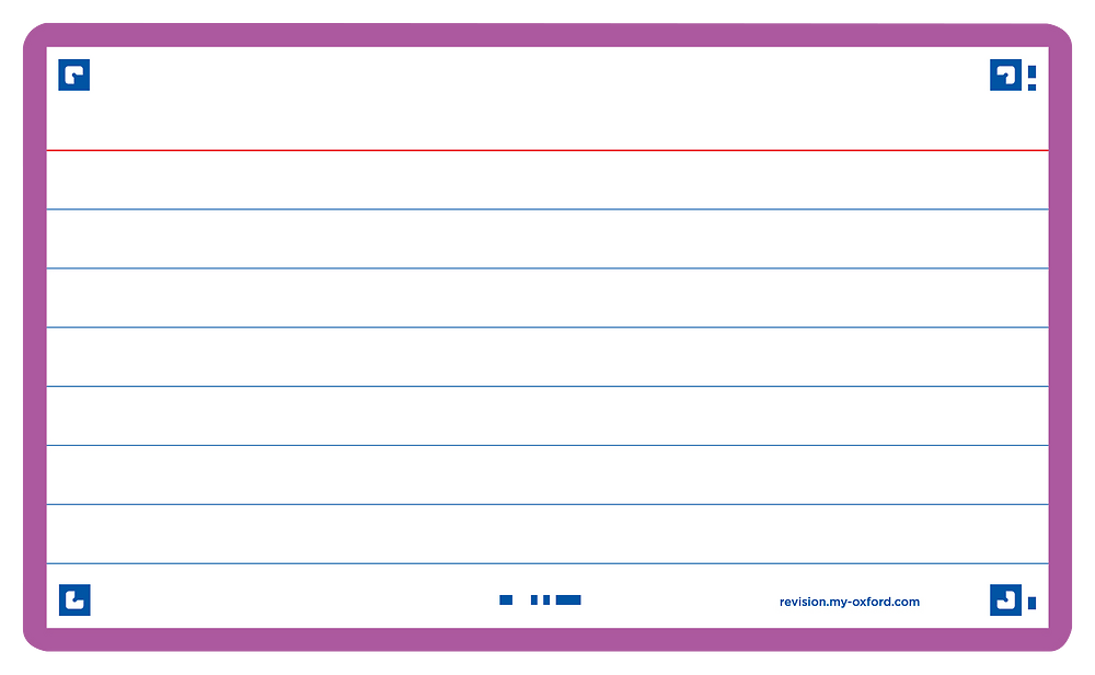 Oxford Purple Flash Cards, Ruled, 7.5x12.5cm, Pack of 80