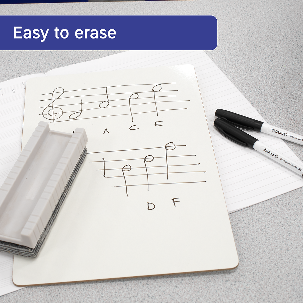 Pelikan Fine Tip Drywipe Whiteboard Markers, Black, Pack of 10