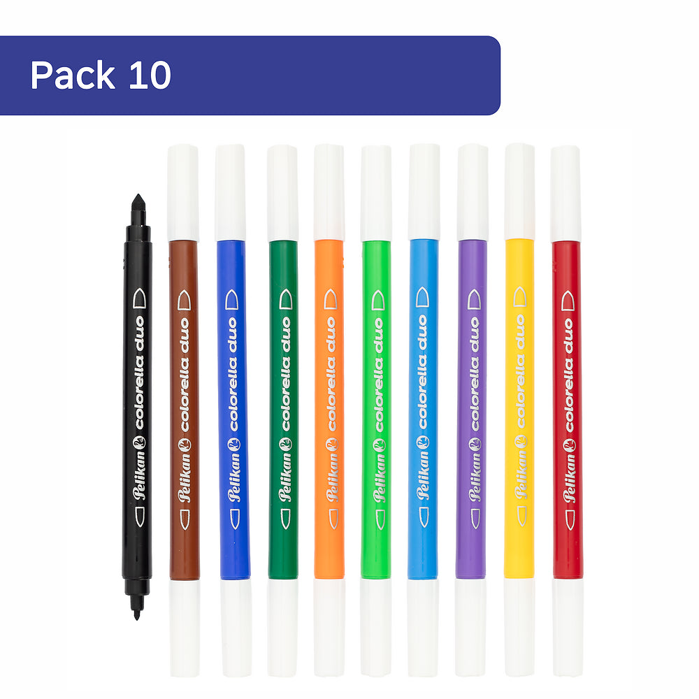 Pelikan Colorella Duo Fibre Tip Pens, Pack of 10