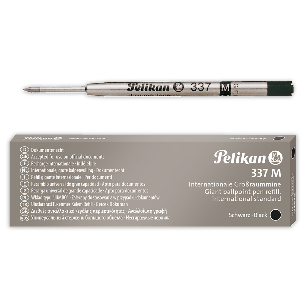 Pelikan Ballpoint Pen 337 Refills, Medium, Black, Pack of 5