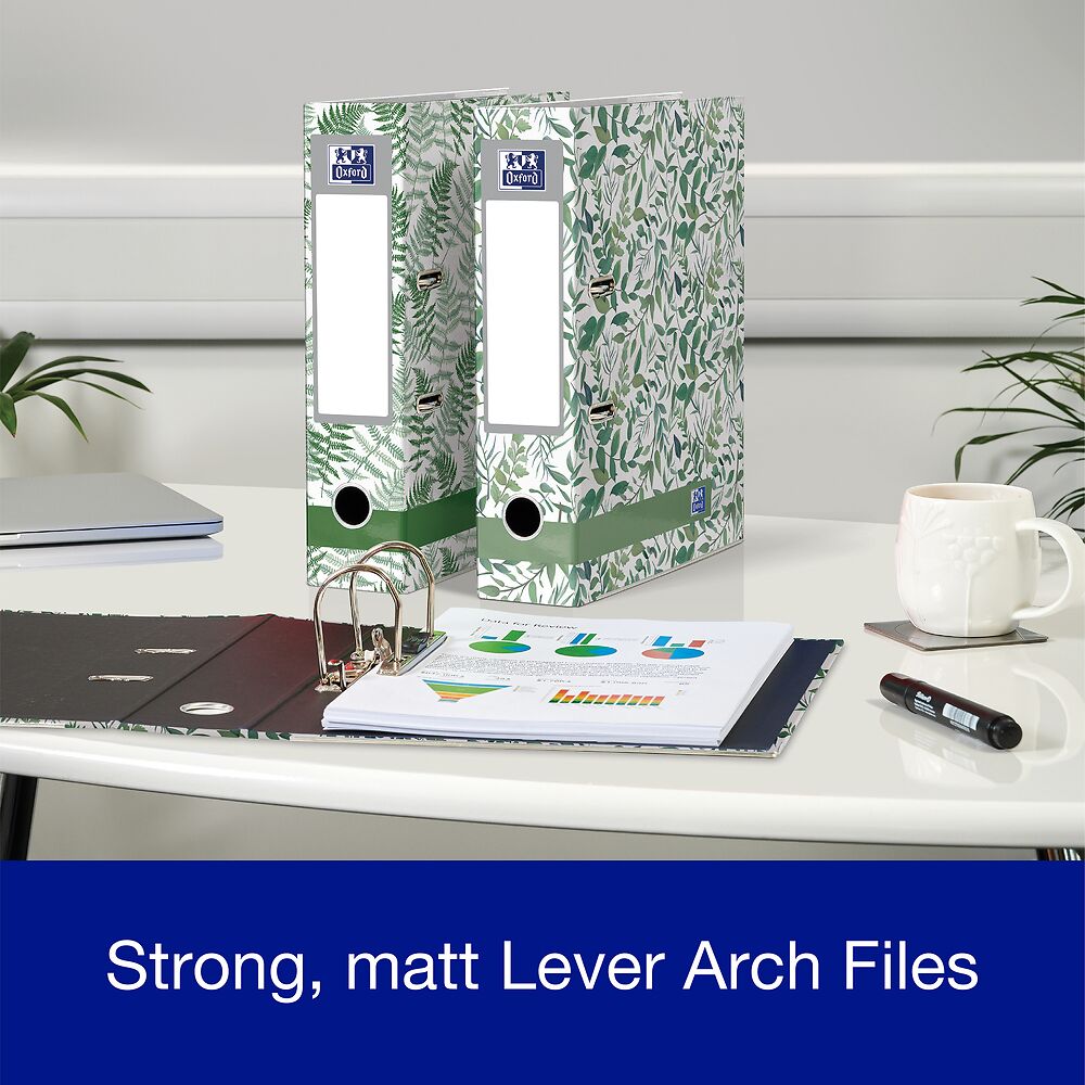 Oxford Lever Arch Files, A4, 2 Pack, Leaves