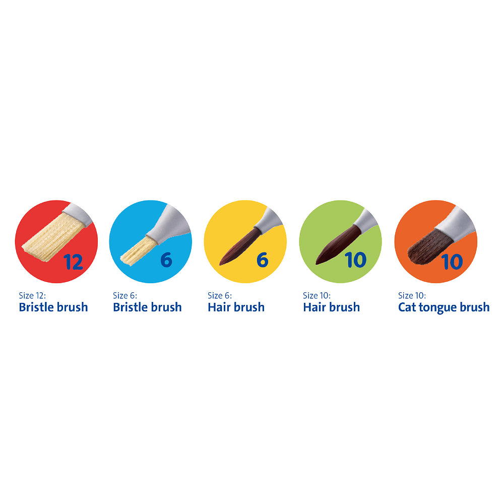 Pelikan Griffix Ergonomic Paint Brushes, Pack of 5