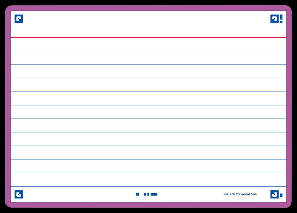 Oxford Flash Cards, Ruled with Purple frame, A6, pack of 80
