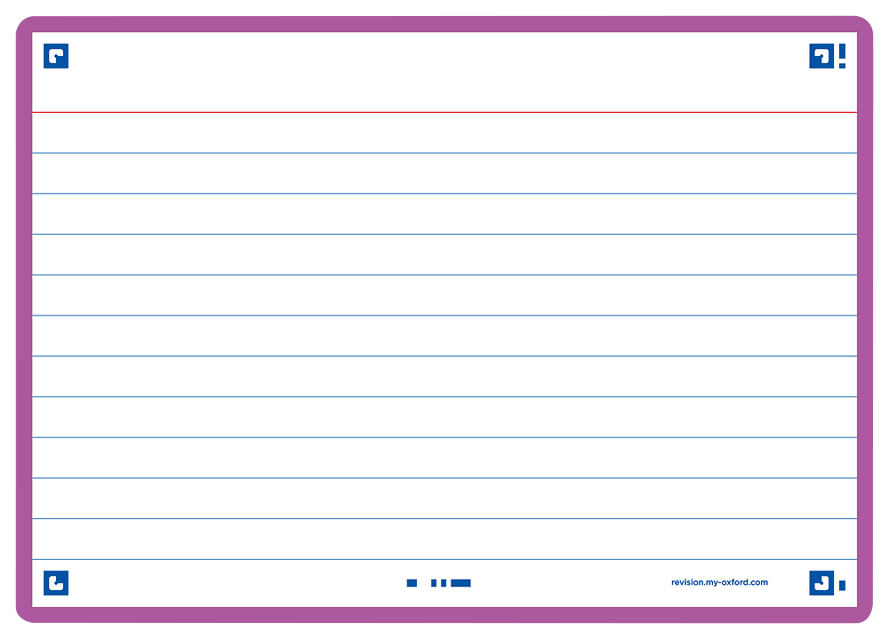 Oxford Purple Flash Cards, Ruled, A6, Pack of 80