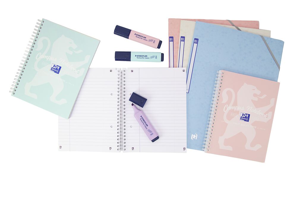 Oxford Campus Pastel A5 Wirebound Notebook - Assorted Colours, Pack of 3