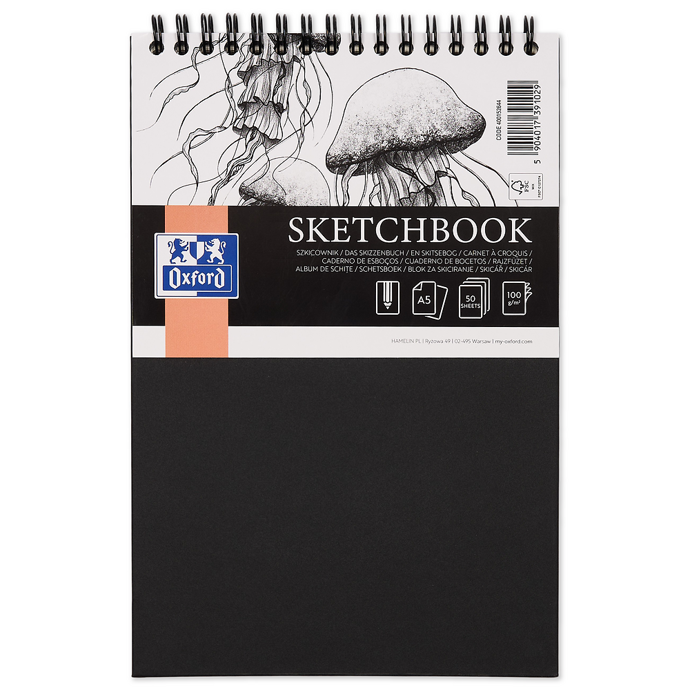 Oxford Spiral Bound A5 Hardcover Sketchbook