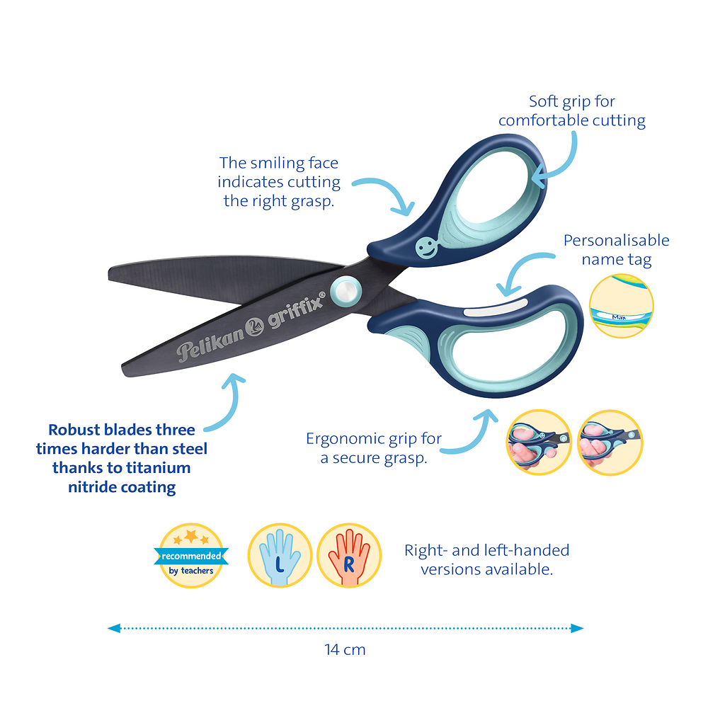 Pelikan Griffix Blue Scissors, Right-Handed