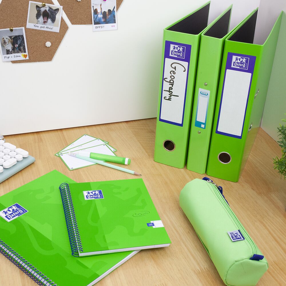 Oxford Laminated Paper on Board Light Green Ring Binder A4 Spine 40mm