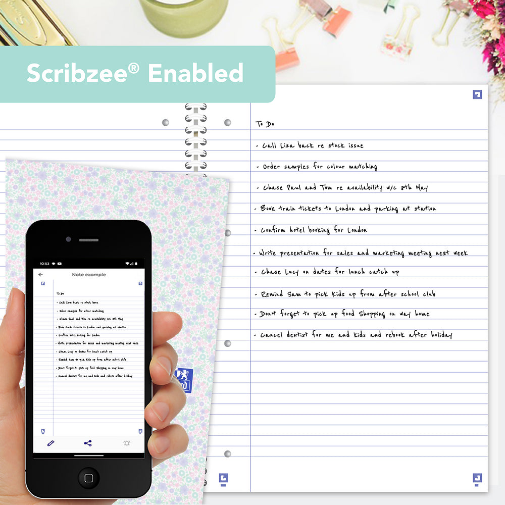 Oxford Liberty Mint Green A4 Hard Cover Wirebound Notebook, Ruled with Margin, 140 Pages