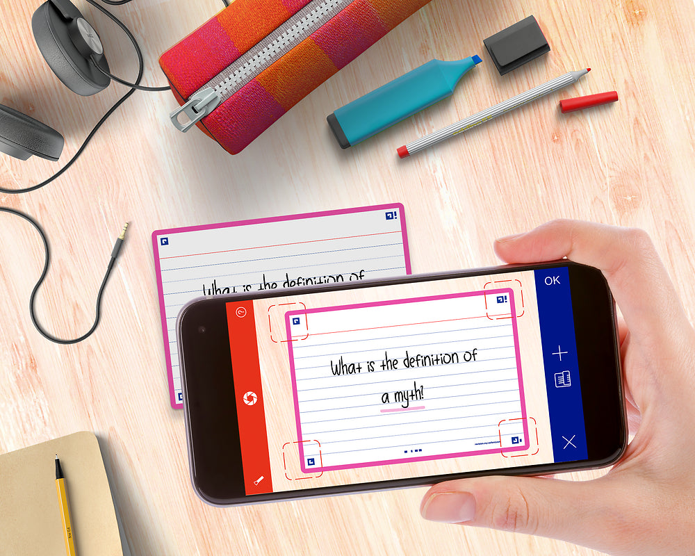 Oxford Flash Cards, Ruled with bright Pink frame, A6, pack of 80