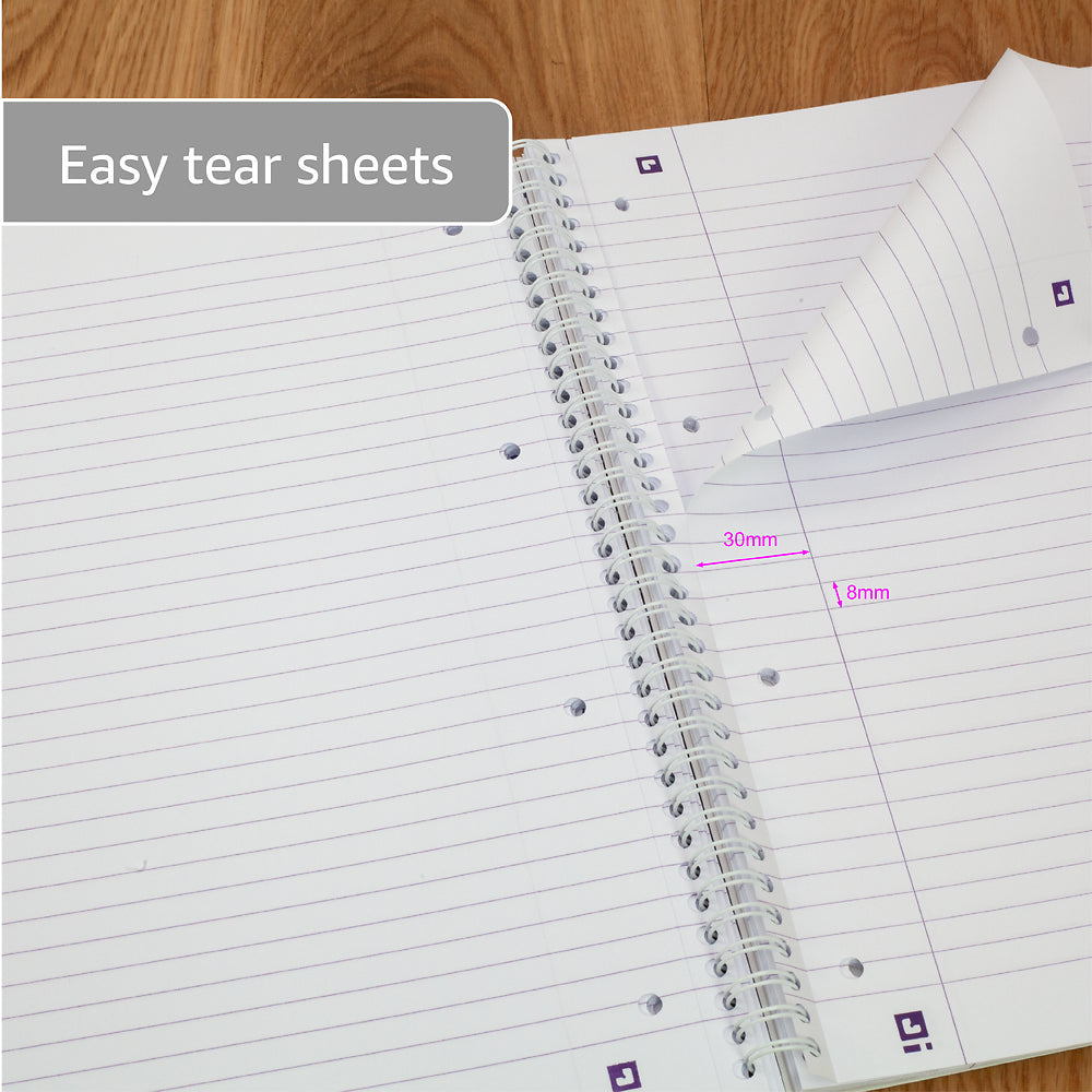 Oxford Campus Pink A4+ Card Cover Wirebound Notebook Ruled with Margin 140 Pages