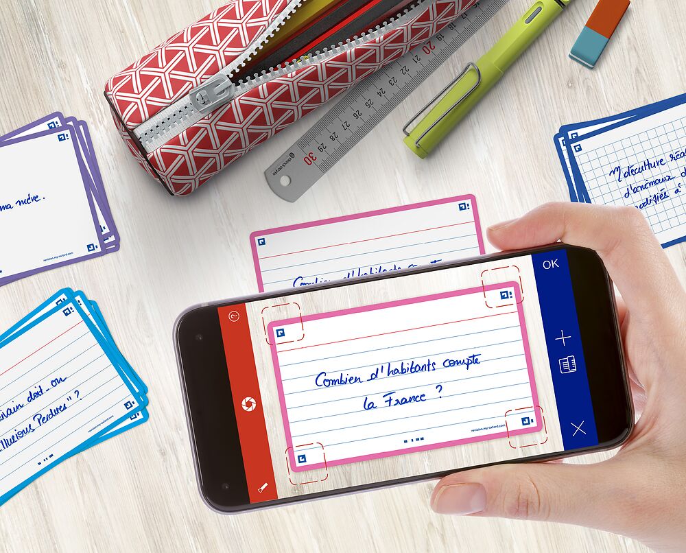 Oxford Bright Pink Flash Cards, Ruled, 7.5x12.5cm, Pack of 80