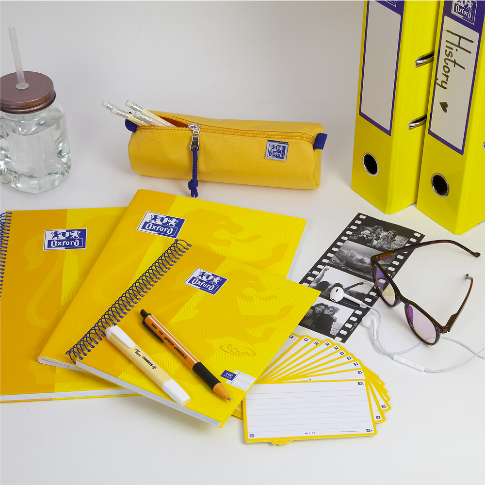 Oxford Touch Yellow A4 Wirebound Hardback Notebook, Ruled with 160 Pages