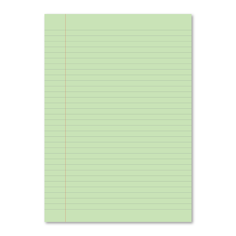 Hamelin A4 Exercise Books Stapled, 8mm lined header and footer, 80 page Green tinted paper, Dark Green - 10 Pack