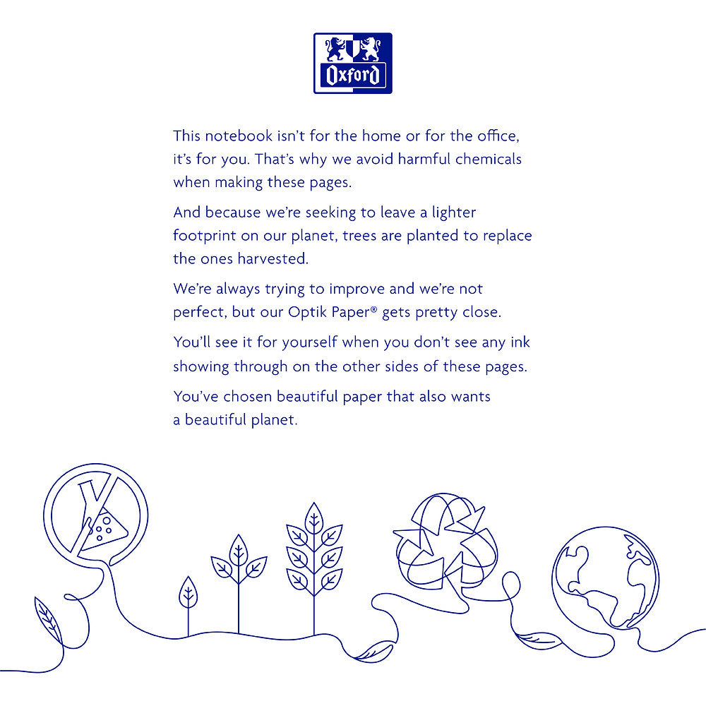 Oxford My Notes Navy Blue A5 Card Cover Wirebound Notebook, Ruled with 200 Pages