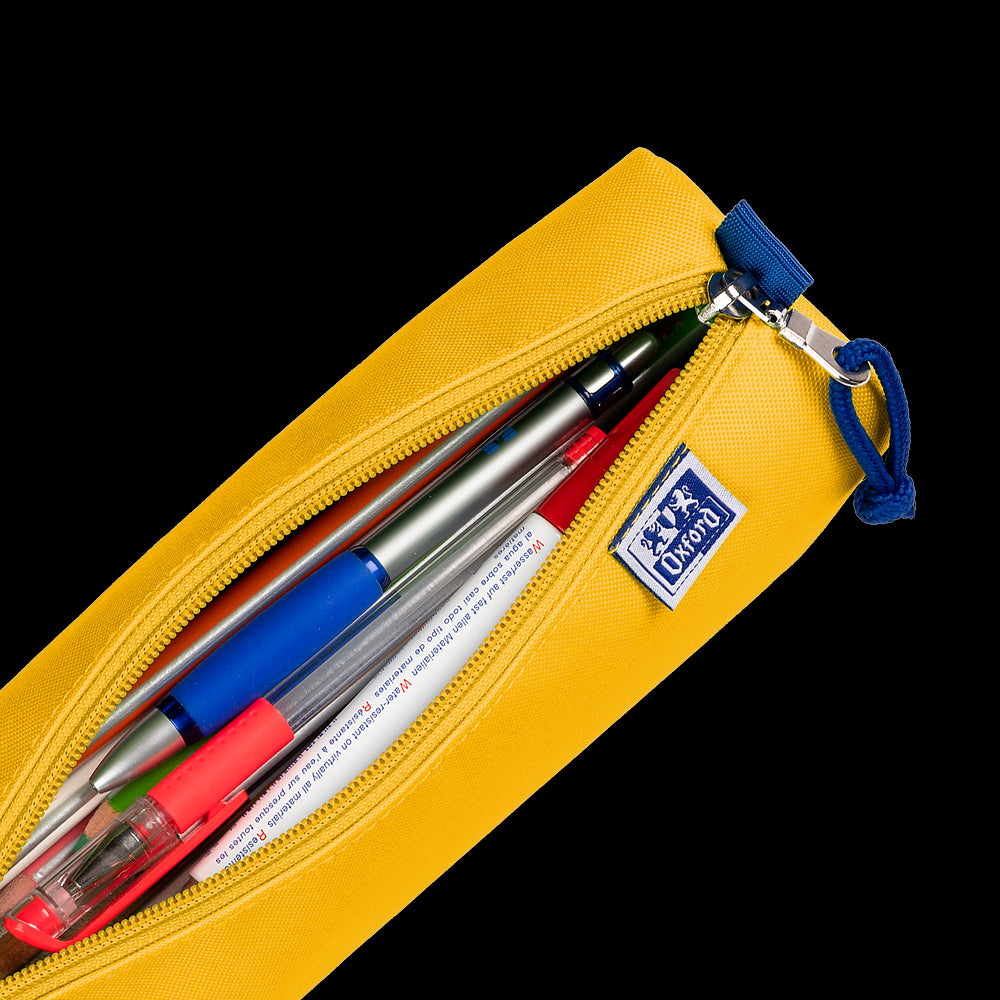 Oxford large round pencil case, yellow