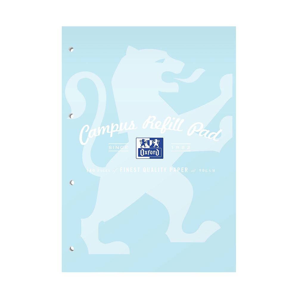 Oxford Campus Pastel Mint Green A4 Headbound Refill Pad Ruled with Margin 140 Pages