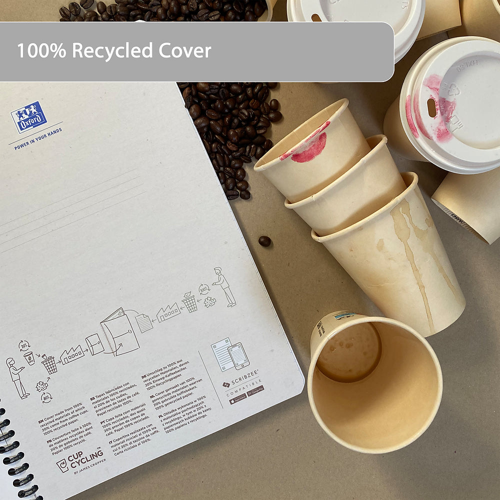 Oxford My Rec'Up Assorted Colours A5 Wirebound notebooks, 180 Pages, Ruled, Pack of 5