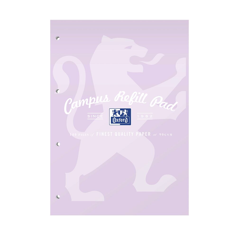 Oxford Campus Pastel Lavender A4 Headbound Refill Pad Ruled with Margin 140 Pages