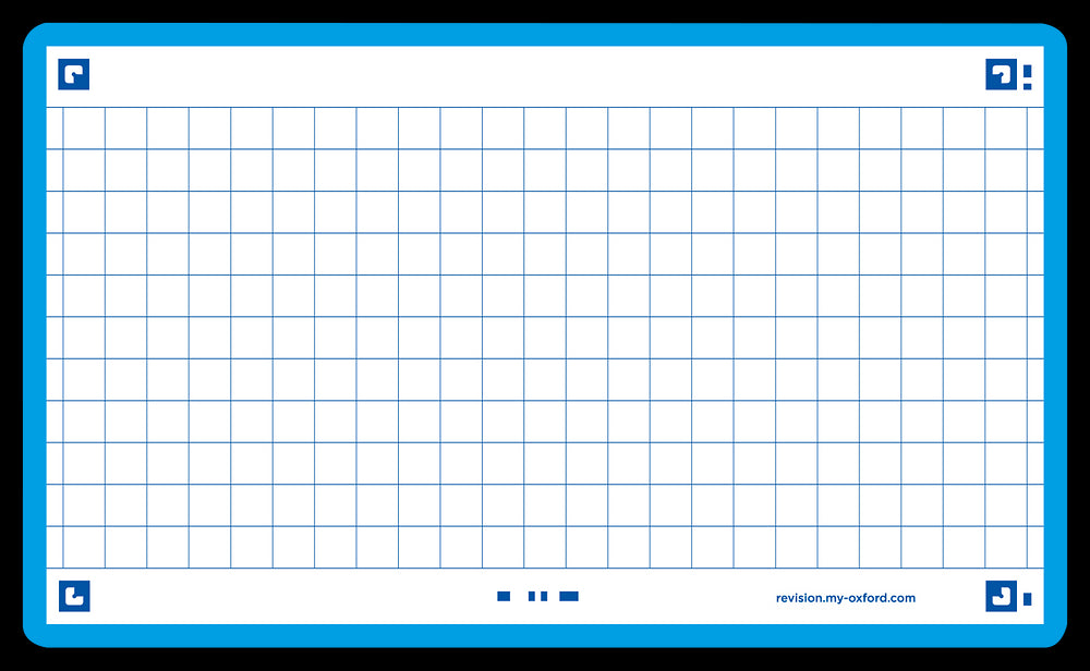 Oxford Flash Cards, Squared with Aqua frame, 7.5x12.5, pack of 80