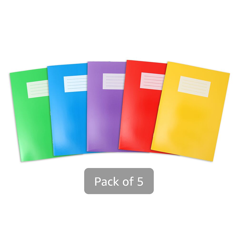 A4 Oxford 8mm Ruled and Margin Exercise Book 80 Page Assorted