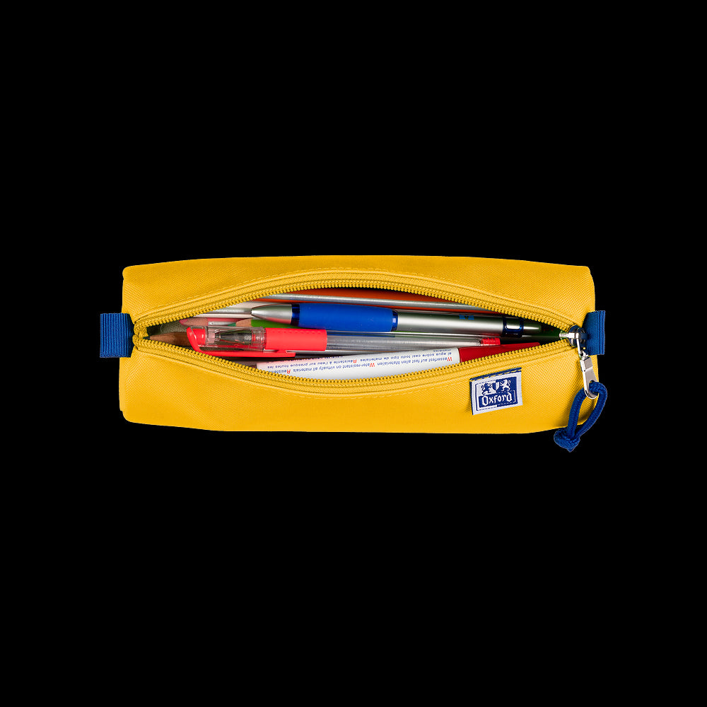 Oxford large round pencil case, yellow