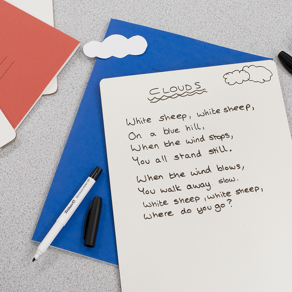 Pelikan Fine Tip Drywipe Whiteboard Markers, Black, Pack of 10