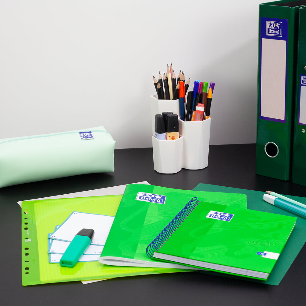 6 Velcro Close A4 Punched pockets, Polypropylene in assorted colours