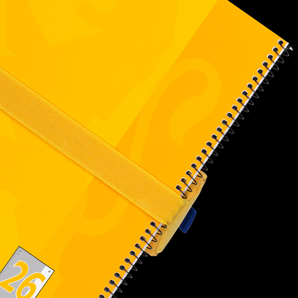 Oxford large round pencil case, yellow