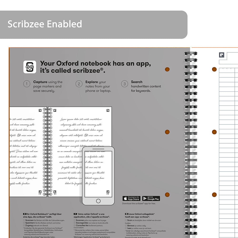Oxford International Green A4+ Hardback Wirebound Notebook, Narrow Ruled, 160 Pages