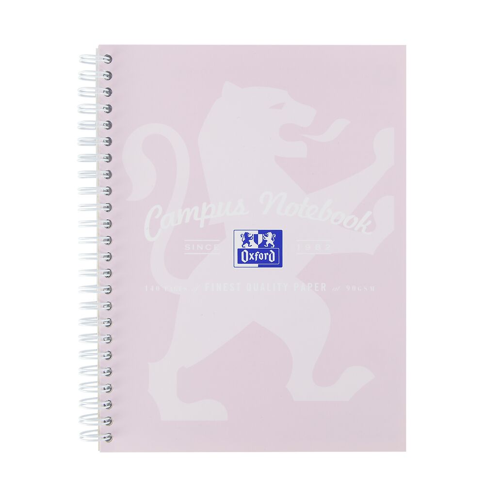 Oxford Campus Pastel Lavender A5+ Card Cover Wirebound Notebook Ruled with Margin 140 Pages