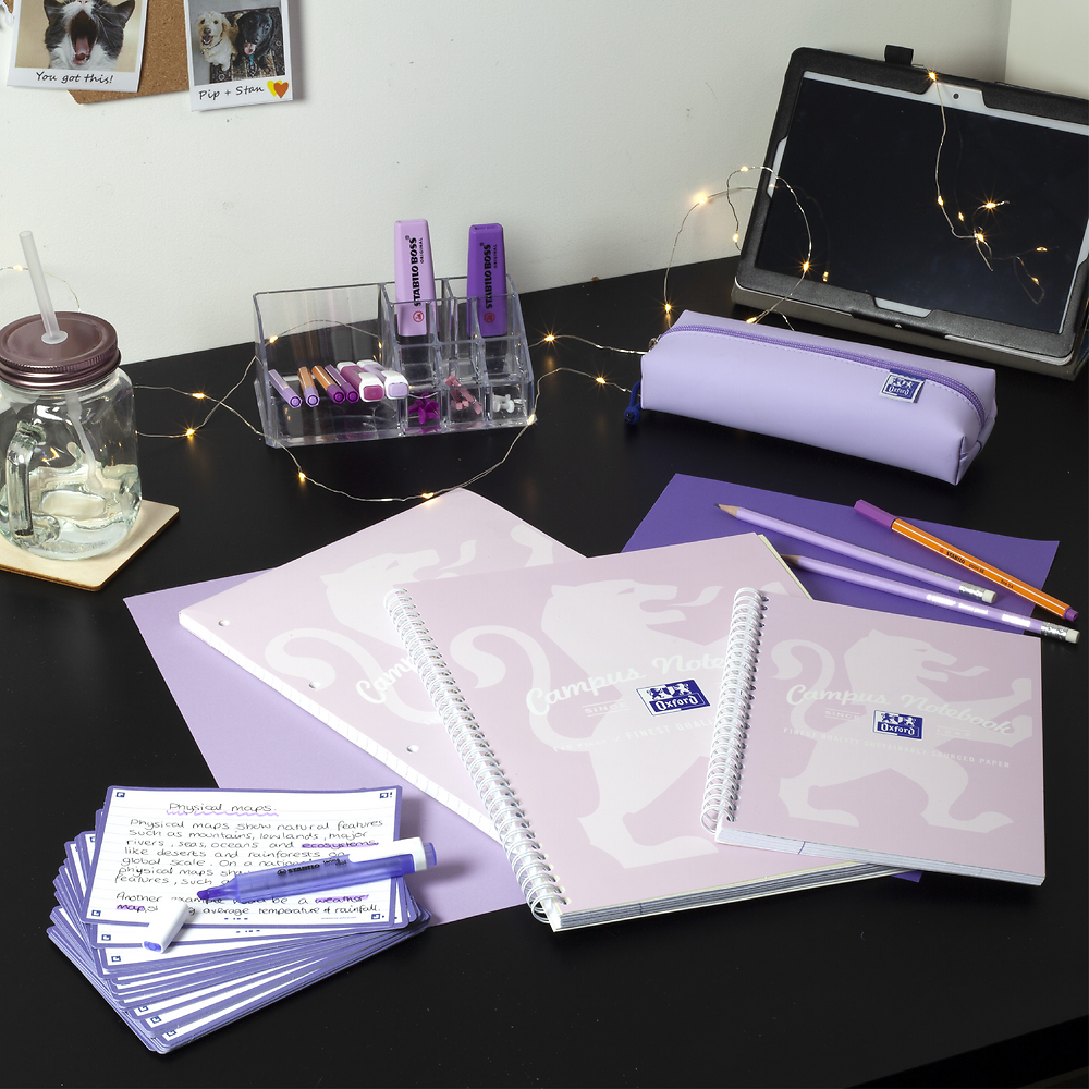 Oxford Campus Pastel Lavender A4 Headbound Refill Pad Ruled with Margin 140 Pages