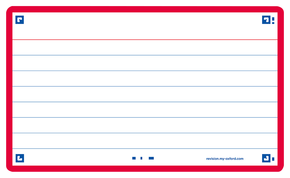 Oxford Red Flash Cards, Ruled, 7.5x12.5cm, Pack of 80