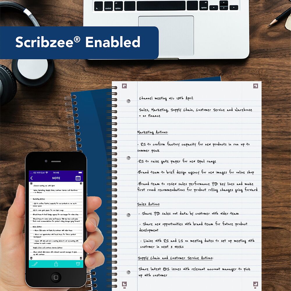 Oxford My Notes Navy Blue A4 Card Cover Wirebound Notebook, Ruled with Margin, 200 Pages