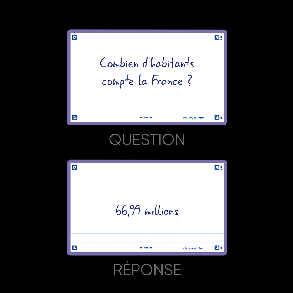 Oxford Flash Cards, Ruled, Lavender, 7.5x12.5cm, Pack of 80