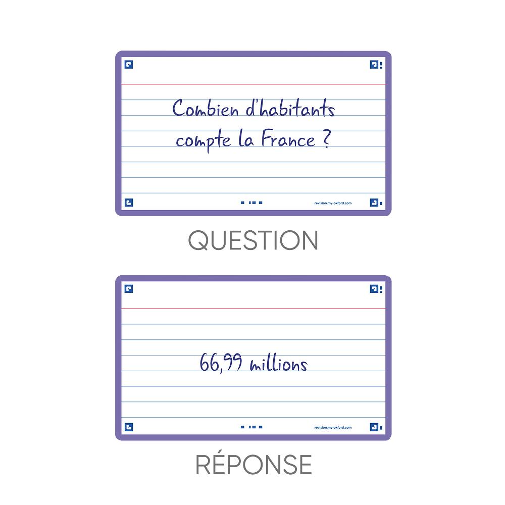 Oxford Lavender Flash Cards, Ruled, 7.5x12.5cm, Pack of 80