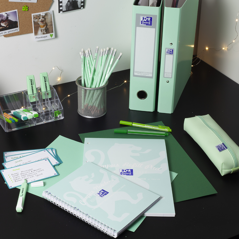 Oxford Campus Pastel Mint Green A4 Headbound Refill Pad Ruled with Margin 140 Pages