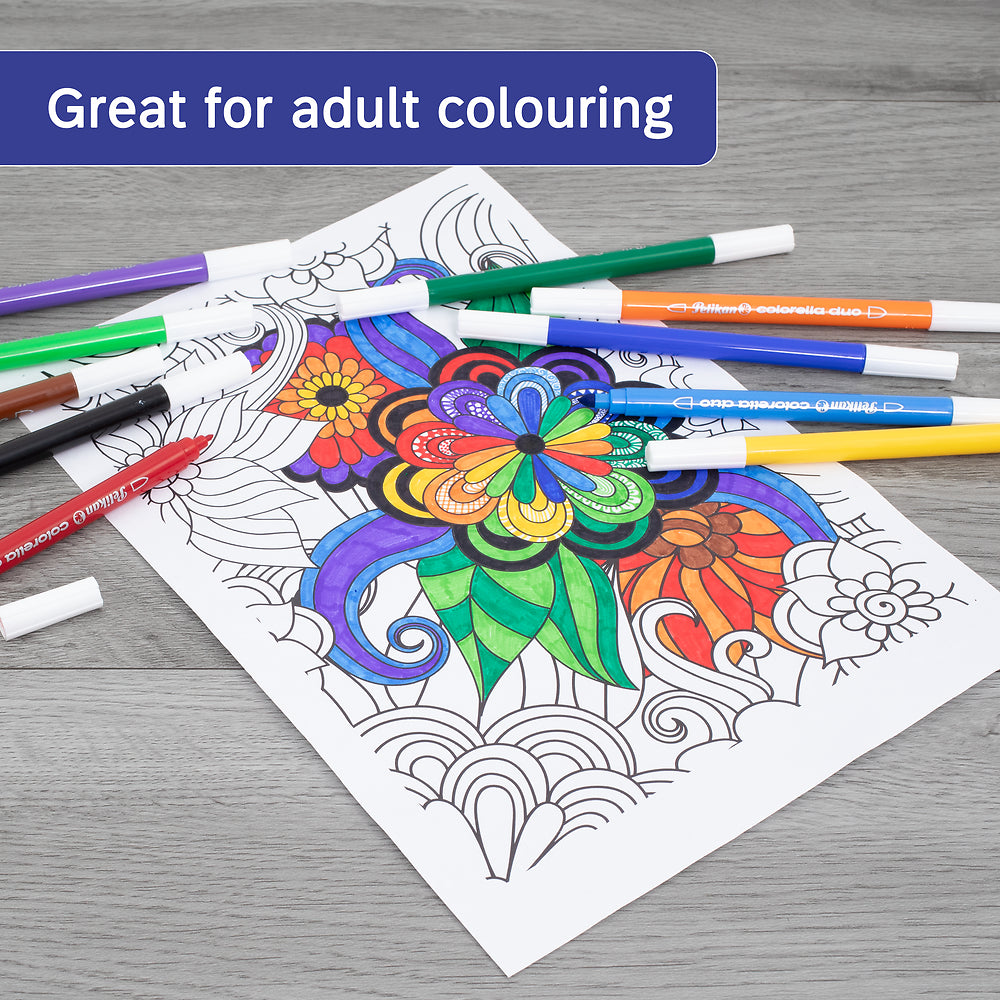 Pelikan Colorella Duo Fibre Tip Pens, Pack of 10