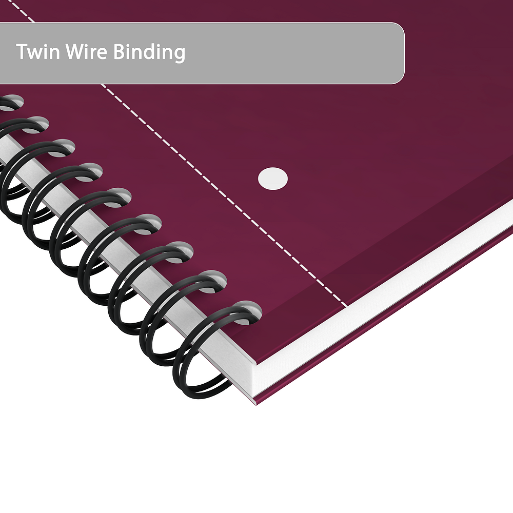 Oxford International Red A4+ Hardback Wirebound Notebook, Narrow Ruled, 160 Pages